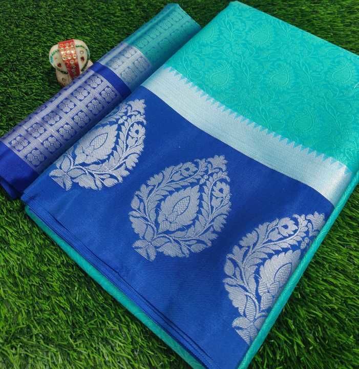 Post image Exclusive banarasi kora muslin silk sarees with running blouse.