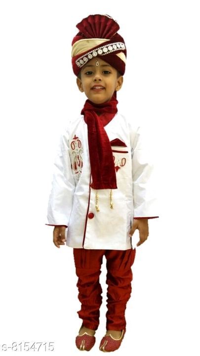 Post image Whatsapp -&gt; https://ltl.sh/7BGemNv3 (+919064669724)
Catalog Name:*Modern Fancy Kids Boys Sherwanis*
Fabric: Superior Quality Cotton Blend
Sleeves: Full Sleeves
Pattern: Printed
Multipack: 1
Description: It Has 1 Piece Of Kid's Boy's Sherwani and Churidar Set
Sizes: 
Age Group (1 - 2 Years) - 20 in 
Age Group (2 - 3 Years) - 22 in 
Age Group (3 - 4 Years) - 24 in 
Age Group (4 - 5 Years) - 26 in

Dispatch:1 Day 

Easy Returns Available In Case Of Any Issue
*Proof of Safe Delivery! Click to know on Safety Standards of Delivery Partners- https://ltl.sh/y_nZrAV3