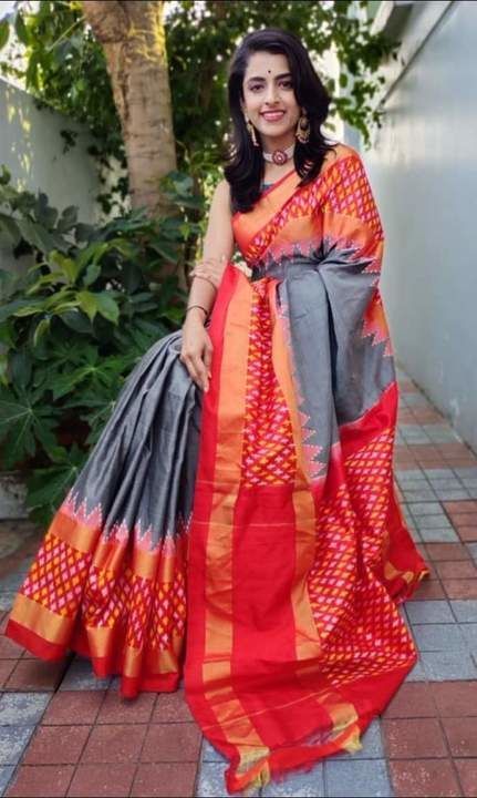 Pochampally handloom pattu ikkat saree uploaded by business on 5/2/2021