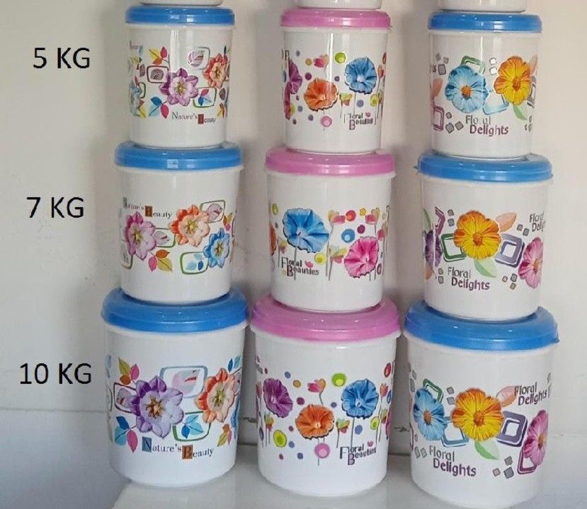 1,2,3kg White Printed - Air Tight Container Set uploaded by Sofiya plastic on 5/2/2021