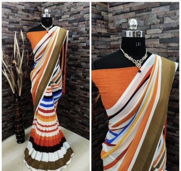 Georgette Printed Saree uploaded by business on 5/2/2021