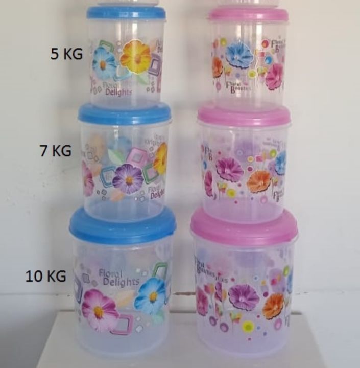 5,7,10kg Transparent Printed - Air Tight Container Set uploaded by Sofiya plastic on 5/2/2021