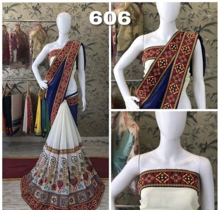 Designer kuchi work peacock pattern party wear saree uploaded by Dreams and Innovations on 5/2/2021
