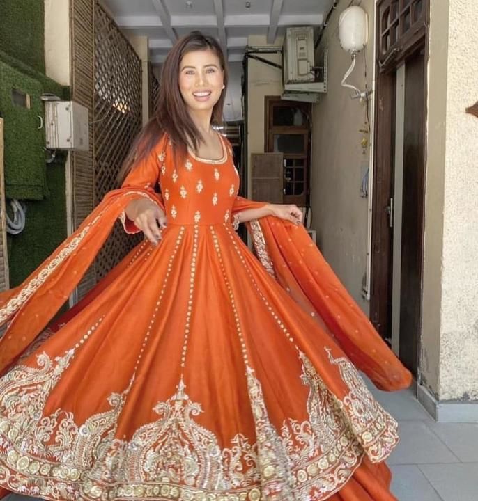 NEW DESIGNER  EMBROIDERED ANARKALI GOWN ♥️ uploaded by business on 5/2/2021