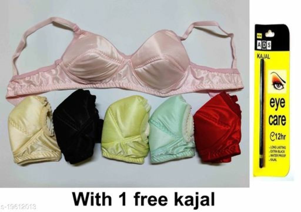 Find Women satin fabric's padded bra pack of 6 with free kajal by E-Shop  near me, Silyari, Raipur, Chattisgarh