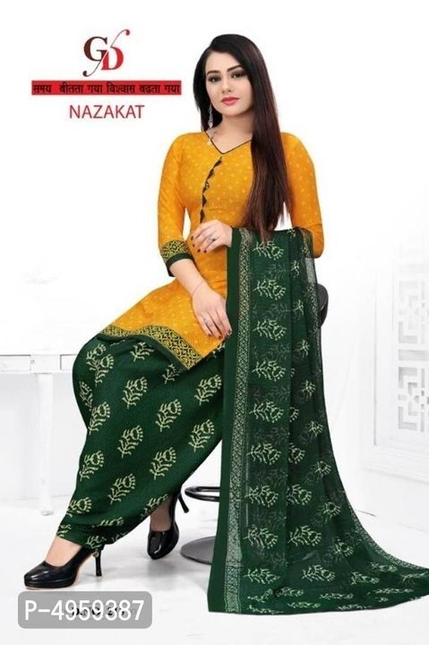 Women's Crepe Dress Material with Dupatta uploaded by business on 5/2/2021