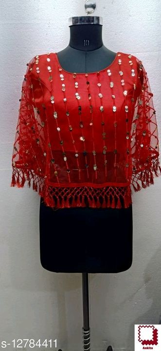 Post image Checkout this hot &amp; latest Blouses
Trendy  Designer Net Mirror Work  Blouse 
Fabric: Net
Sizes:
Free Size (Bust Size: 19 in, Length Size: 16 in) 

Country of Origin: India
Sizes Available - Free Size
