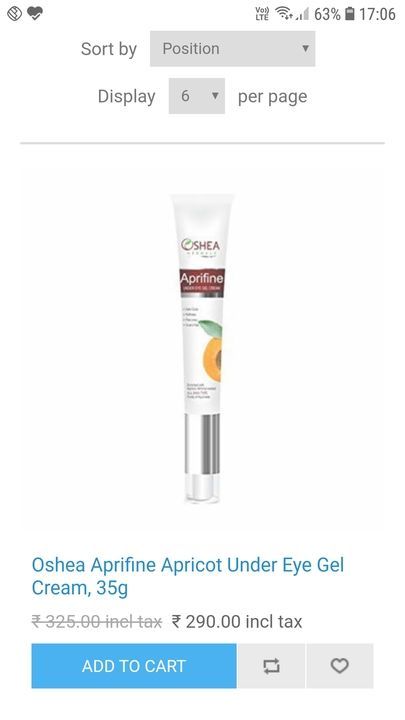 Oshea Aprifine Apricot Under Eye Gel Cream, 35g uploaded by Jay Retail  on 5/3/2021