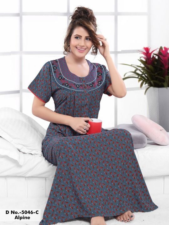 Alpine Heavy Embroidery Nighty ❤️ uploaded by business on 5/3/2021