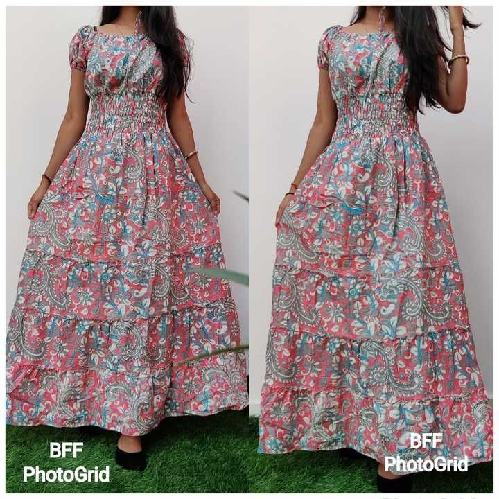 COTTON WAIST ELASTIC MAXI DRESSES uploaded by business on 5/3/2021