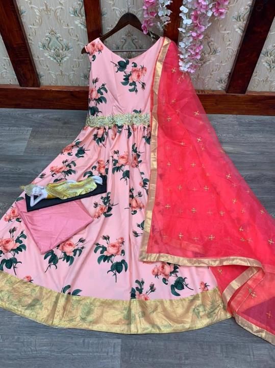 Printed long gown with dupatta uploaded by B.R Enterprises  on 5/3/2021