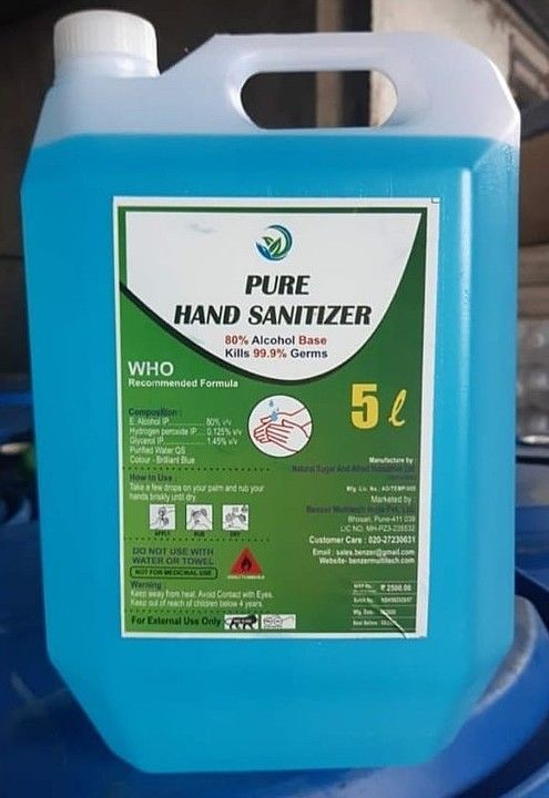 Pure hand sanitizer with 80% alcohol (WHO recommended formula) uploaded by business on 7/31/2020