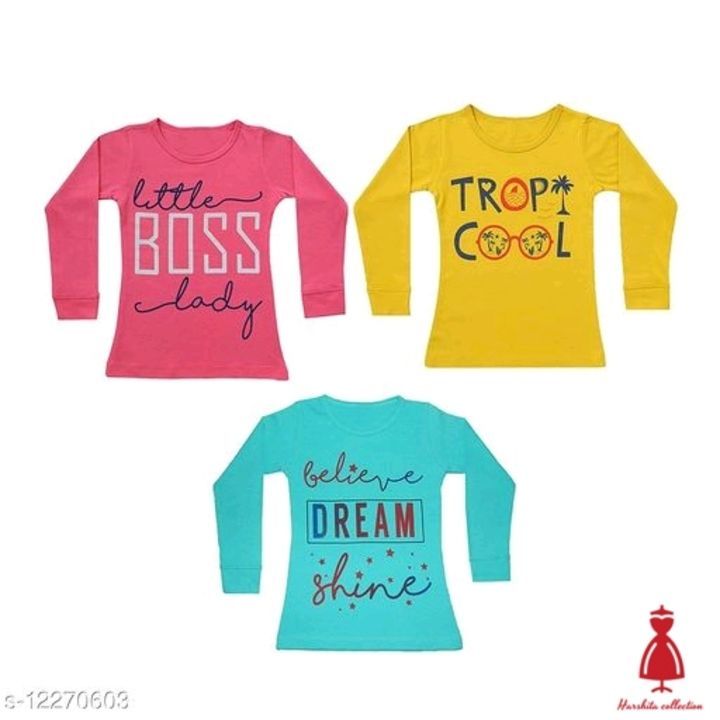T -shirt  girls (pack of 3)  uploaded by Harshita collection on 5/3/2021