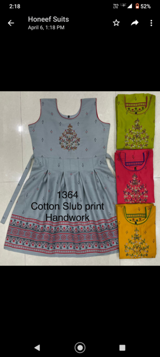 Readymade cotton kurti  with handmade wor uploaded by business on 5/3/2021