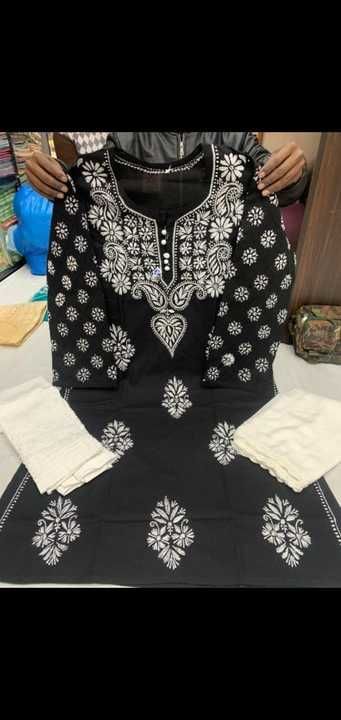 Post image i want same design cotton chikankari work kurti only in wholesale price ...wholesaler plz fullfill my requirement fast....