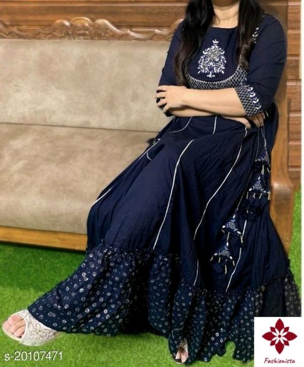 Beautiful embroided Kurta with lace work uploaded by Mahi collection  on 5/4/2021