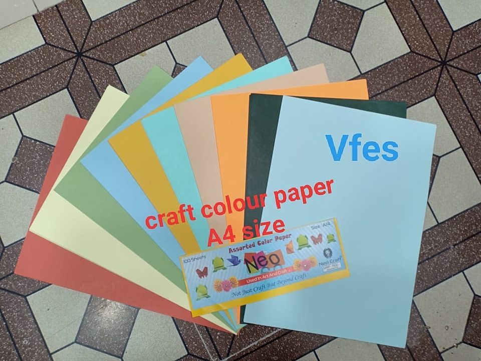 Craft colourfull paper sheet A4 size  uploaded by Vasanth fancy embroidery store  on 7/31/2020