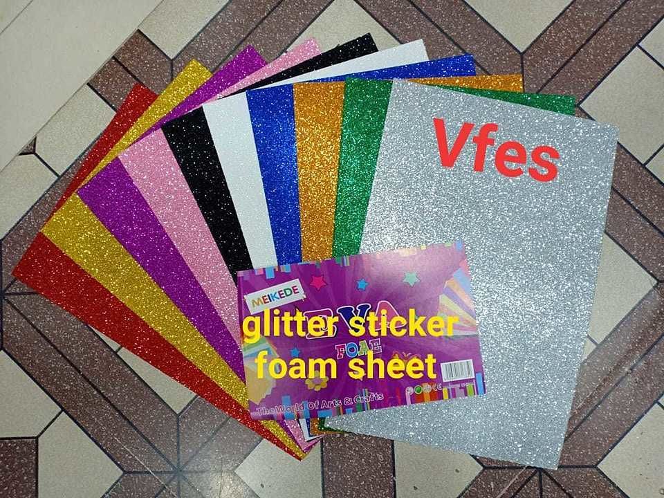 Glitter foam sticker sheet A4 size  uploaded by Vasanth fancy embroidery store  on 7/31/2020