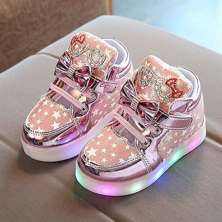 Bold N Elegant PU Leather Star Print Flashy Light Up LED Sneaker Shoes Mini Boot for Toddler Girl 1y uploaded by My Shop Prime on 7/31/2020