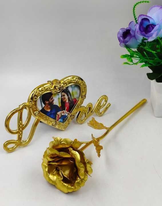 Gold Rose With Love Stand With Photo Frame - No Cash Delivery ❌- All India Home Delivery uploaded by DUBALS WORLD WIDE on 5/4/2021