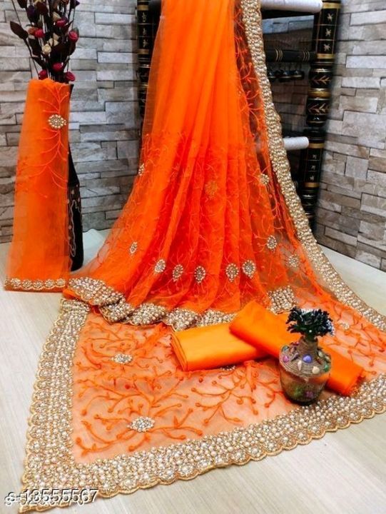 Women's net saree uploaded by business on 5/4/2021