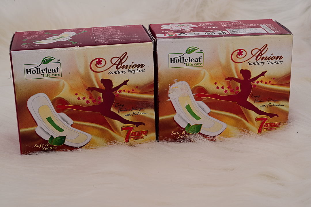 Sanitary napkin Premium quality with anion and gel technology  uploaded by Hollyleaf life Care Pvt ltd  on 7/31/2020
