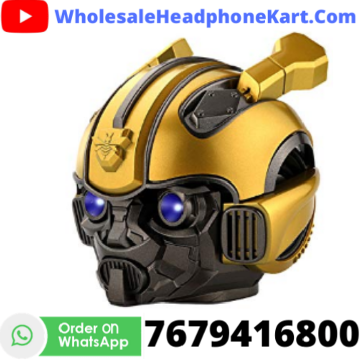 Hot Bumblebee Helmet Bluetooth Speaker Fm Radio USB Mp3 TF Smart Subwoofer Blue Tooth 5.0 Portable  uploaded by HeadphoneKart.in on 5/5/2021