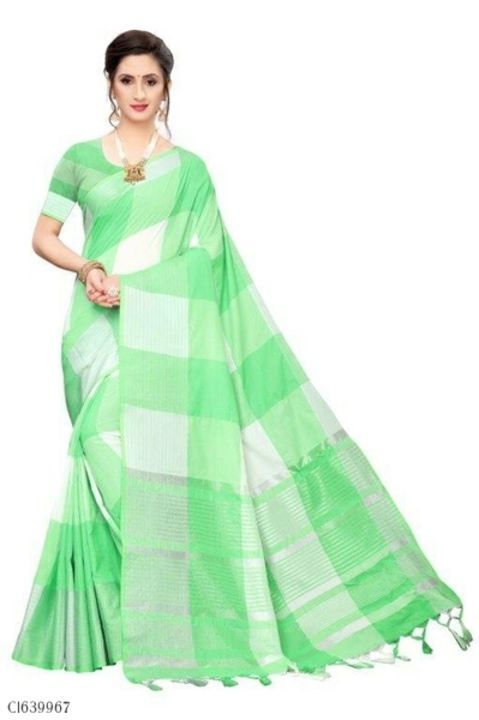 Printed cotton blend saree uploaded by business on 5/5/2021