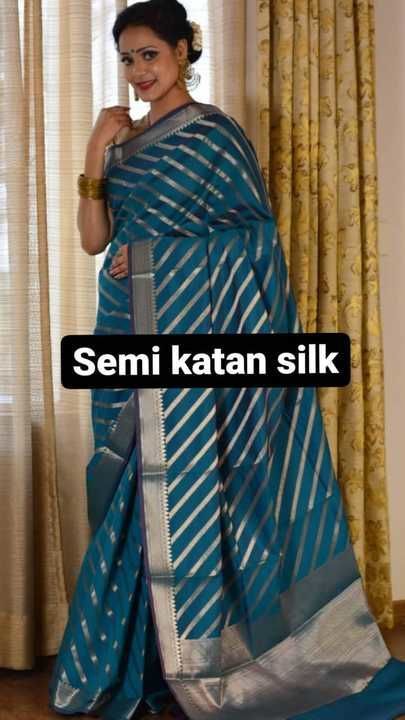 Semi kataan silk saree with blouse.cod availble  uploaded by business on 5/5/2021