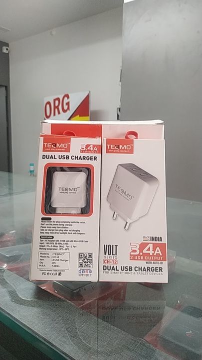Ch 12 fast USB charger 3.4 amp with 1 year warrenty uploaded by SRINIKA MOBILE ACCESSORIES  on 5/5/2021
