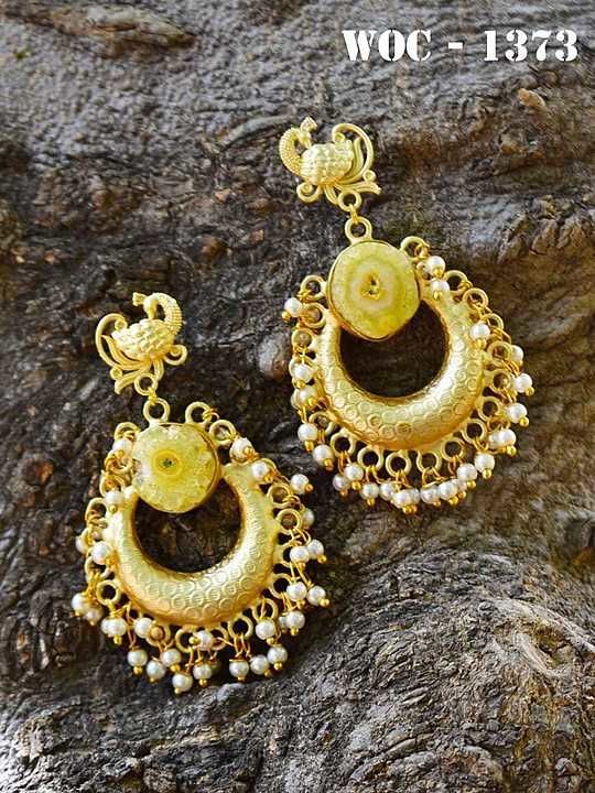 Druzy agate Matt gold plated finished earring uploaded by business on 7/31/2020