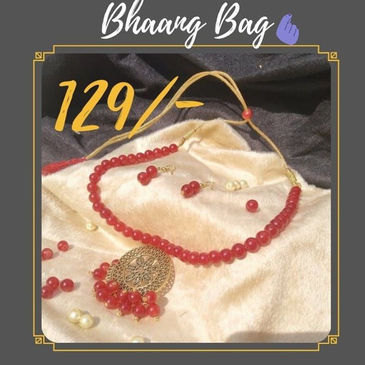 Red Beads necklace with beautiful pendant uploaded by BhaangBag on 5/5/2021