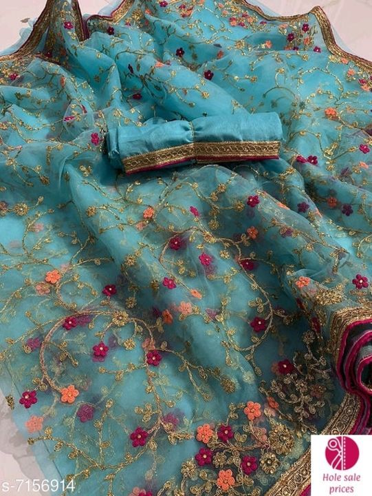 Zari embroidered saree uploaded by business on 5/5/2021