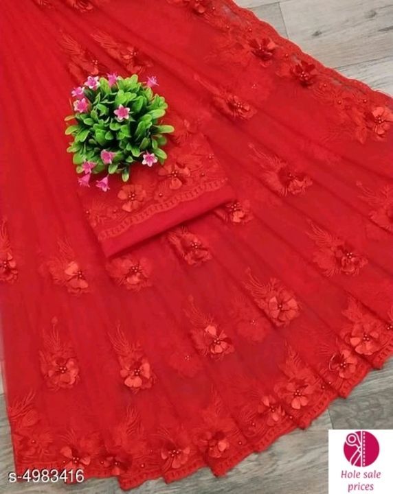 3 layer embroidered desingner saree uploaded by Hole Sale price on 5/6/2021