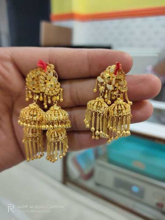 Gold Jhumki uploaded by Priyanka Jewellers on 5/6/2021