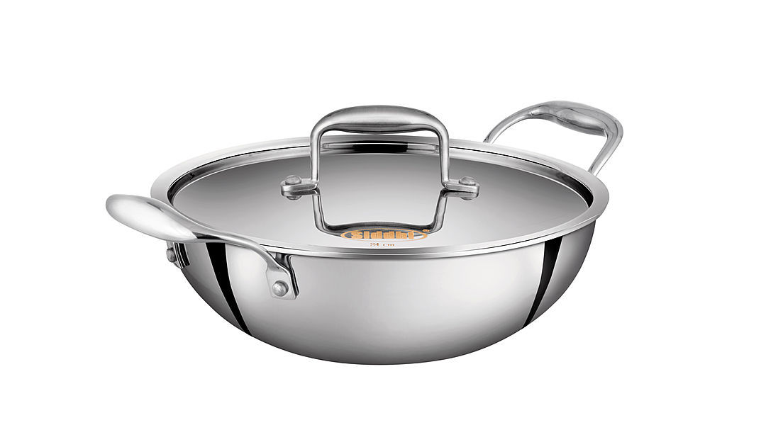 Siddhi Triply kadhai 18 cm capacity 1.1 ltr uploaded by Riddhi cookware pvt ltd on 8/1/2020