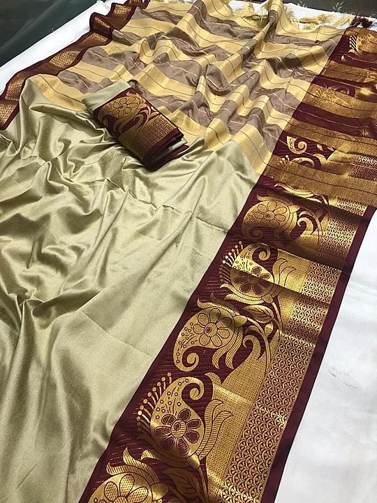 Pure mercerised cotton silk in exclusive border design uploaded by Fabric collection on 8/1/2020