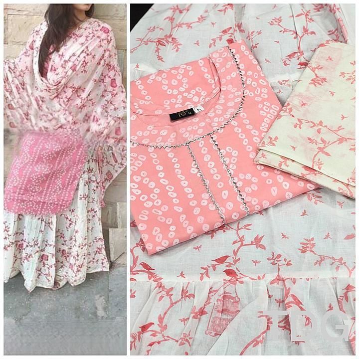 Rayon cotton with bandhej print with laces uploaded by Fabric collection on 8/1/2020