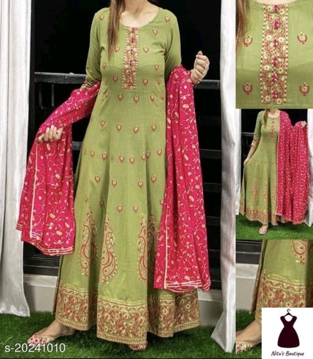 Gown with dupatta uploaded by business on 5/7/2021
