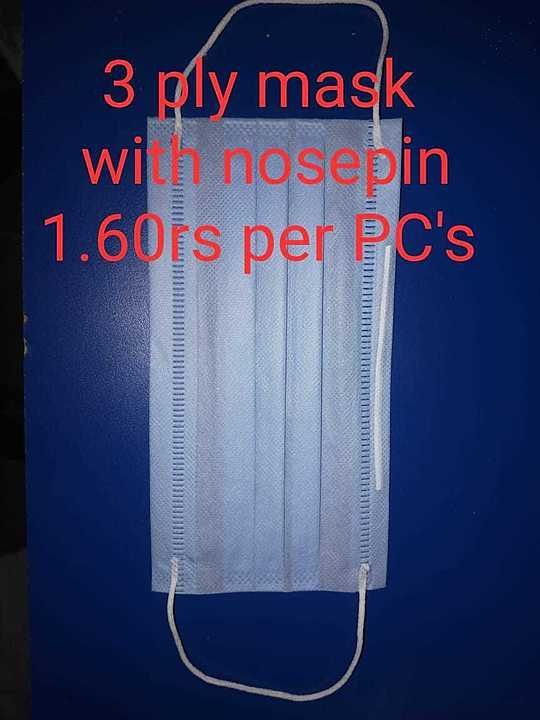3 ply surgical mask with nosepin uploaded by Ravi Traders on 8/1/2020