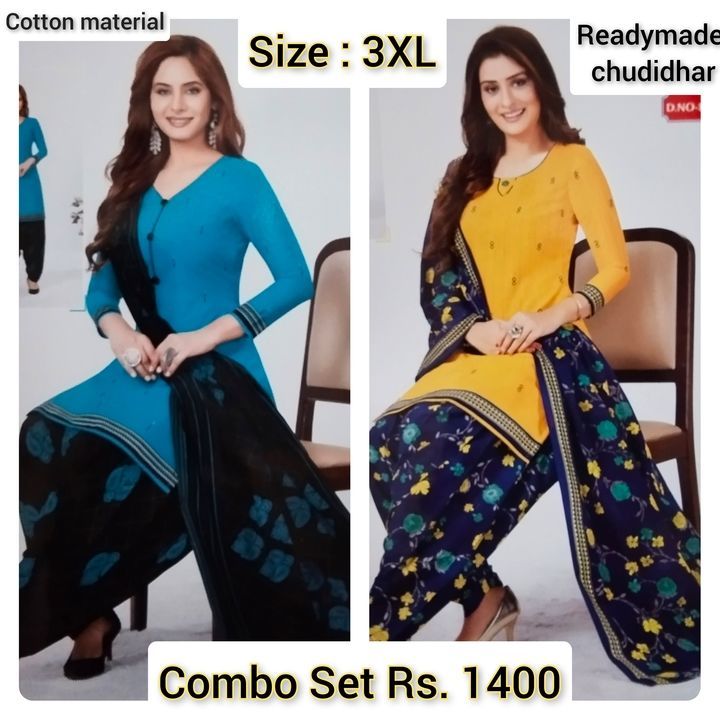 3XL combo Stiched Chudidhar set uploaded by business on 5/8/2021