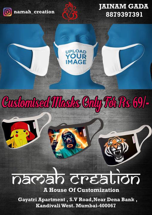 Customised Mask uploaded by Namah creation  on 5/8/2021