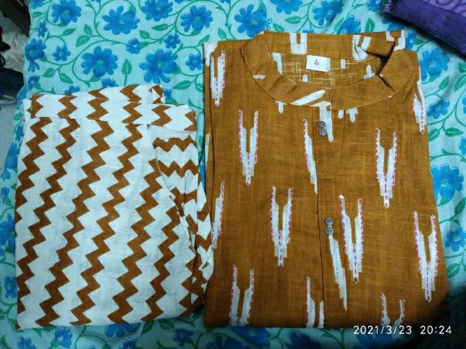 Cotton Ikkat print Kurta pant set  uploaded by Home shop  on 5/8/2021