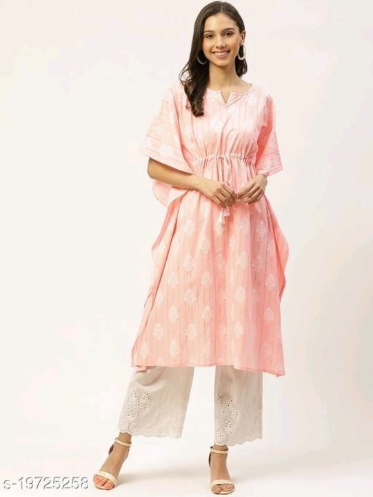 Maaesa cotton pink kaftan kurti uploaded by business on 5/9/2021