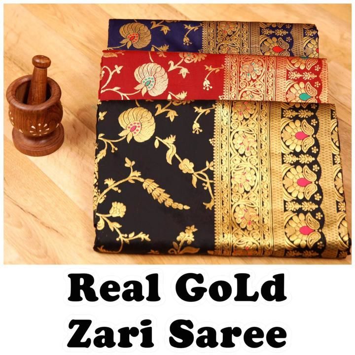 Real Gold zari weaving sarees 😍😍💞🤩🤩 uploaded by URVI COLLECTION 😍 on 5/9/2021