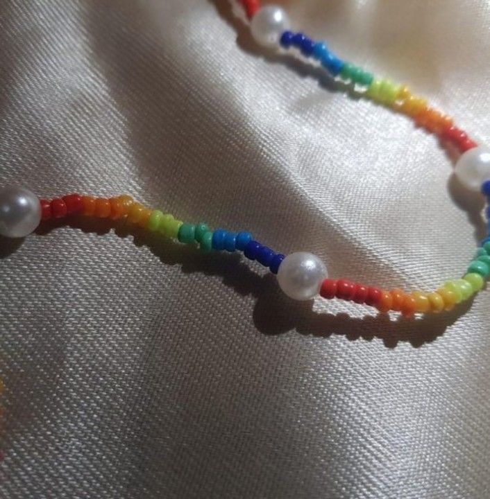 Rainbow pearl necklace  uploaded by business on 5/9/2021