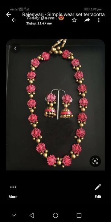 Lotus terracotta jewellery  uploaded by Saisa creations on 5/9/2021