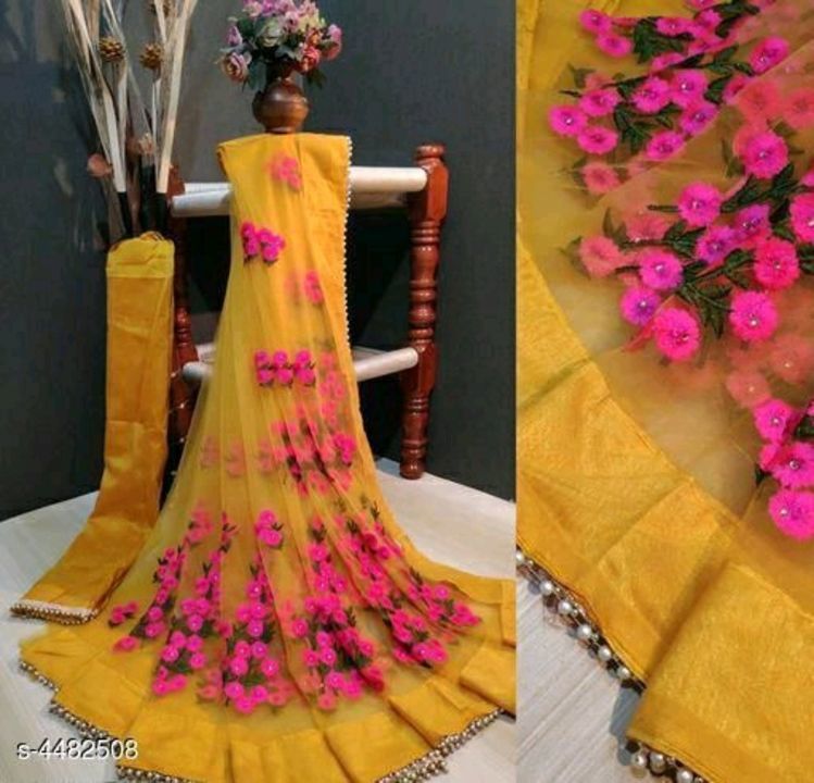 Product image with price: Rs. 595, ID: net-embroidery-saare-8c29f076