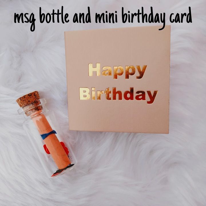 Mini birthday card and msg bottle uploaded by Artscraftscollections on 5/10/2021