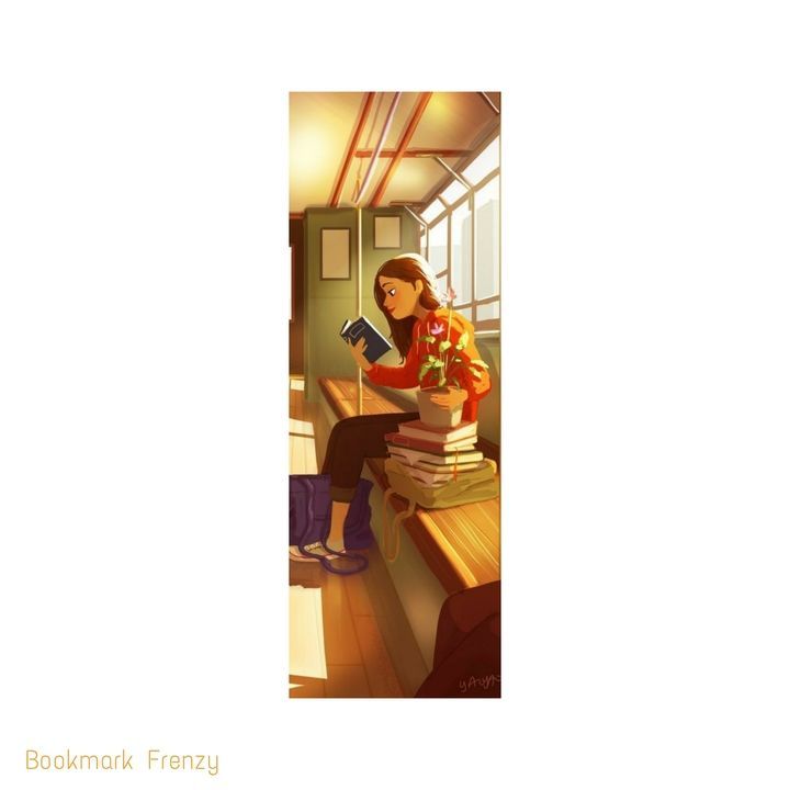 Girl reading book Bookmark  uploaded by business on 5/10/2021